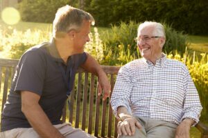 Family moment between father and son at Town East offering compassionate care in Mesquite, TX